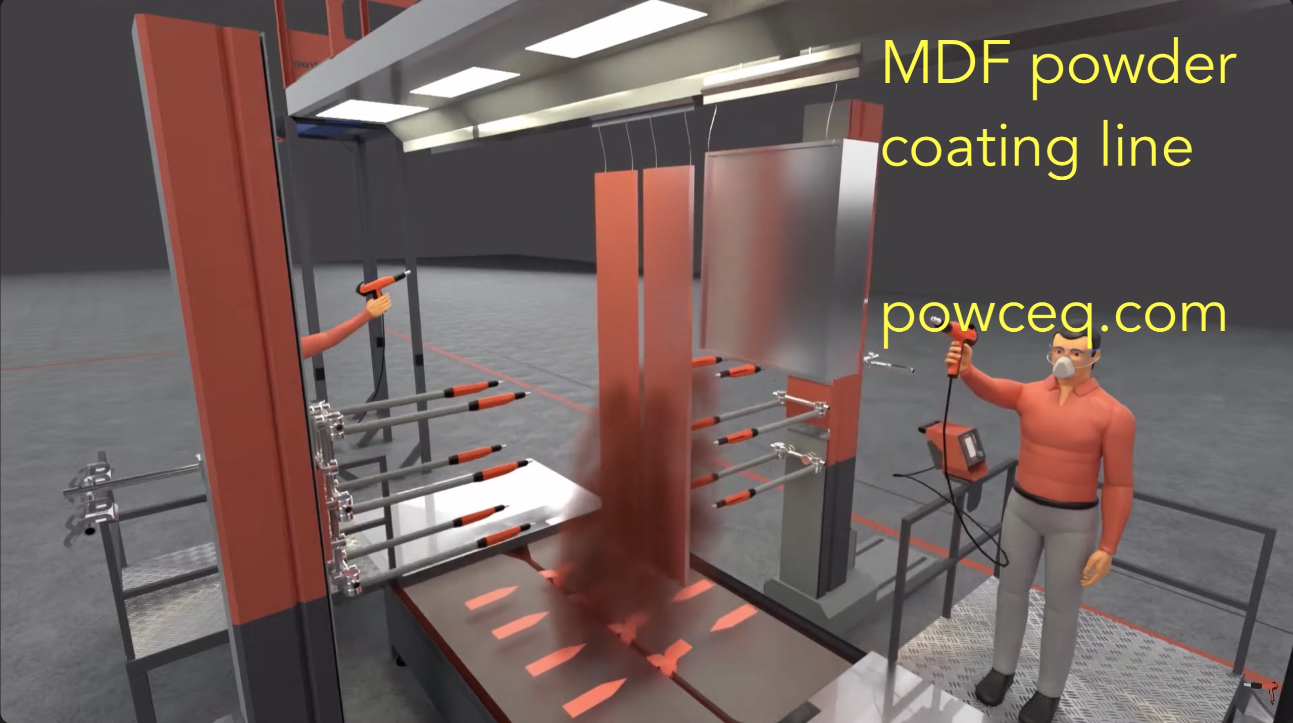 mdf powder coating line