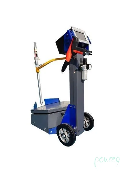 Powder coating gun touchscreen